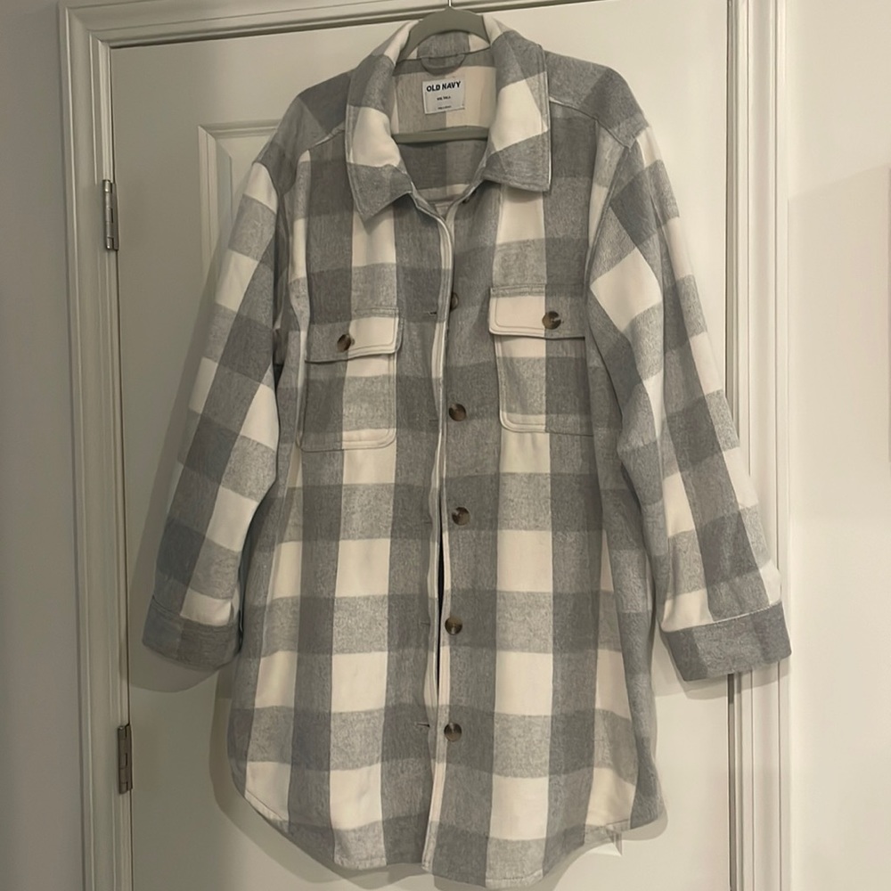 New Never Worn Old Navy XXL Tall Grey Shacket